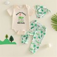 thumbnail image 2 of Kaprioy Boys Summer Outfits Baby Boy Outfit Outdoor Fishing Short Sleeve Romper Shirt Tops Pants Hat Cute Outfits Set, 2 of 8