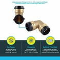 thumbnail image 3 of Sharkbite 1-1/4 in. Push-to Connect Brass 90-Degree Elbow Fitting - UXL0235, 3 of 5