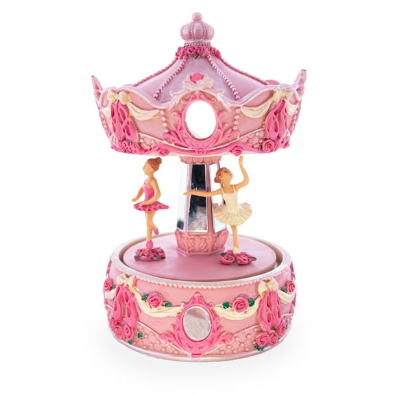 Pink Ballerina Carousel Rotating Musical Figurine