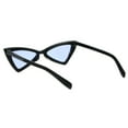 thumbnail image 4 of Womens Bling Engrave Triangle Plastic Cat Eye Plastic Sunglasses Black Blue, 4 of 4