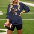 thumbnail image 2 of HUITKMM Chandails d'Hiver pour Femmes à Imprimé de Football Chandail à Capuchon Surdimensionné – Chandail à Col Rond Décontracté 4080 TTTG, 2 of 4