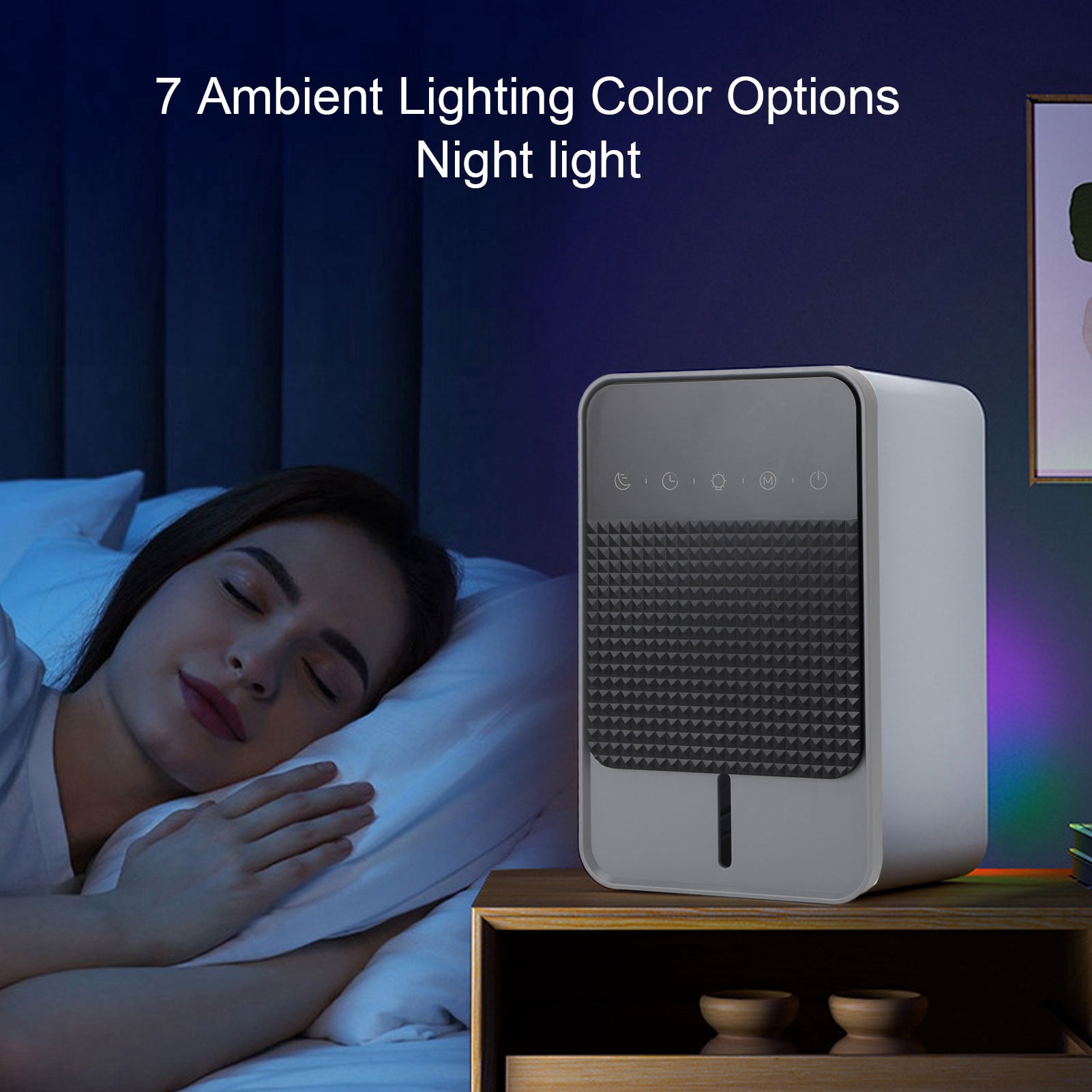 BIMZUC Semiconductor Dehumidifier EU Plug, Quiet 9.5x5.9x5.3 in / 24.2x15x13.4 cm Air Dryer for Home Basement with Digital Display Defrost Function and 7 Color Light