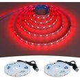 thumbnail image 2 of LASJPOB-USB Red 620-625nm LED Strip Light 5V USB Powered 13.12ft/4M 240LEDs Flexible SMD2835 High Brightness No-Waterproof IP20 LED Tape Lights(2pcs x 6.6ft), 2 of 4