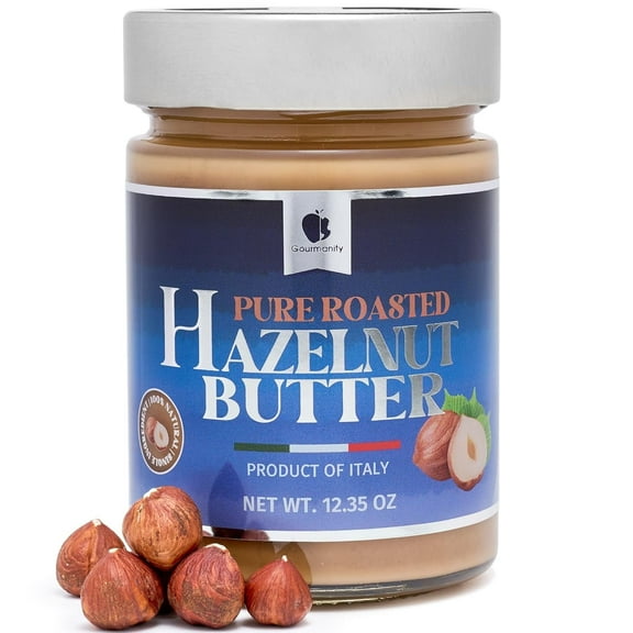Hazelnut Butter 12.35oz from Italy, All Natural 1-Ingredient Hazelnut Cream, Keto and Paleo Friendly, Kosher, by Gourmanity
