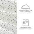 thumbnail image 5 of Noble Linens 4 Piece Pattern Microfiber Bed Sheets Set, Light Gray Spotted Leaves, Queen, 5 of 11