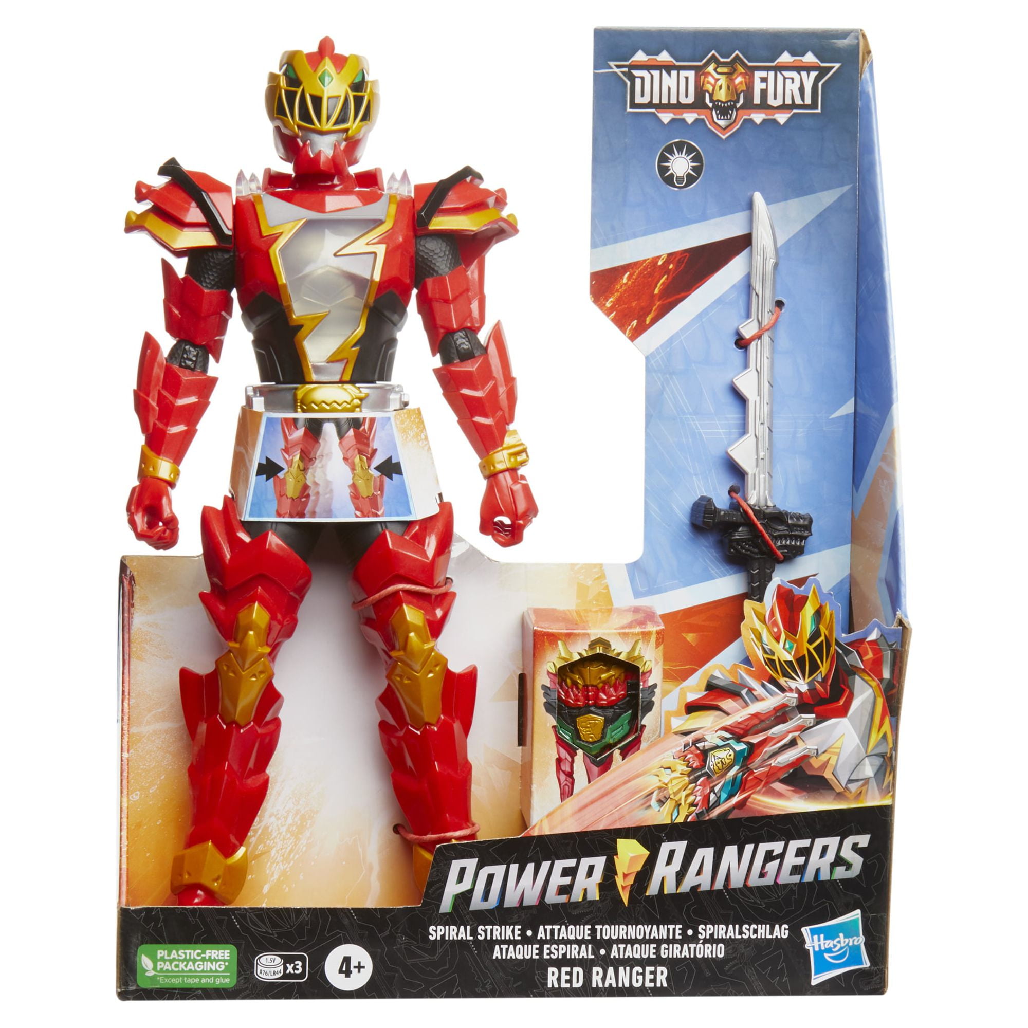 Power Rangers Dino Fury Red Ranger Action Figure with New Sword