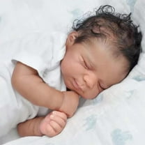 Realistic Reborn Black Boy Doll - 19 Inch Newborn Real Life Baby Doll Cloth Body Weighted African American Bebe Reborn Lifelike Sleeping Dolls with Clothes and Toy Gifts for Kids