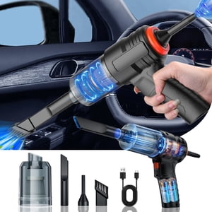 Amzcrzy Robot Aspirateur et Mop, Fournitures de nettoyage, Nettoyant à vide pour voiture portable aspiration puissante avec nettoyant à vide voiture légère Mini Poussières avec USB Nettoyant à vide Portable Plastiques Nettoyage à vide