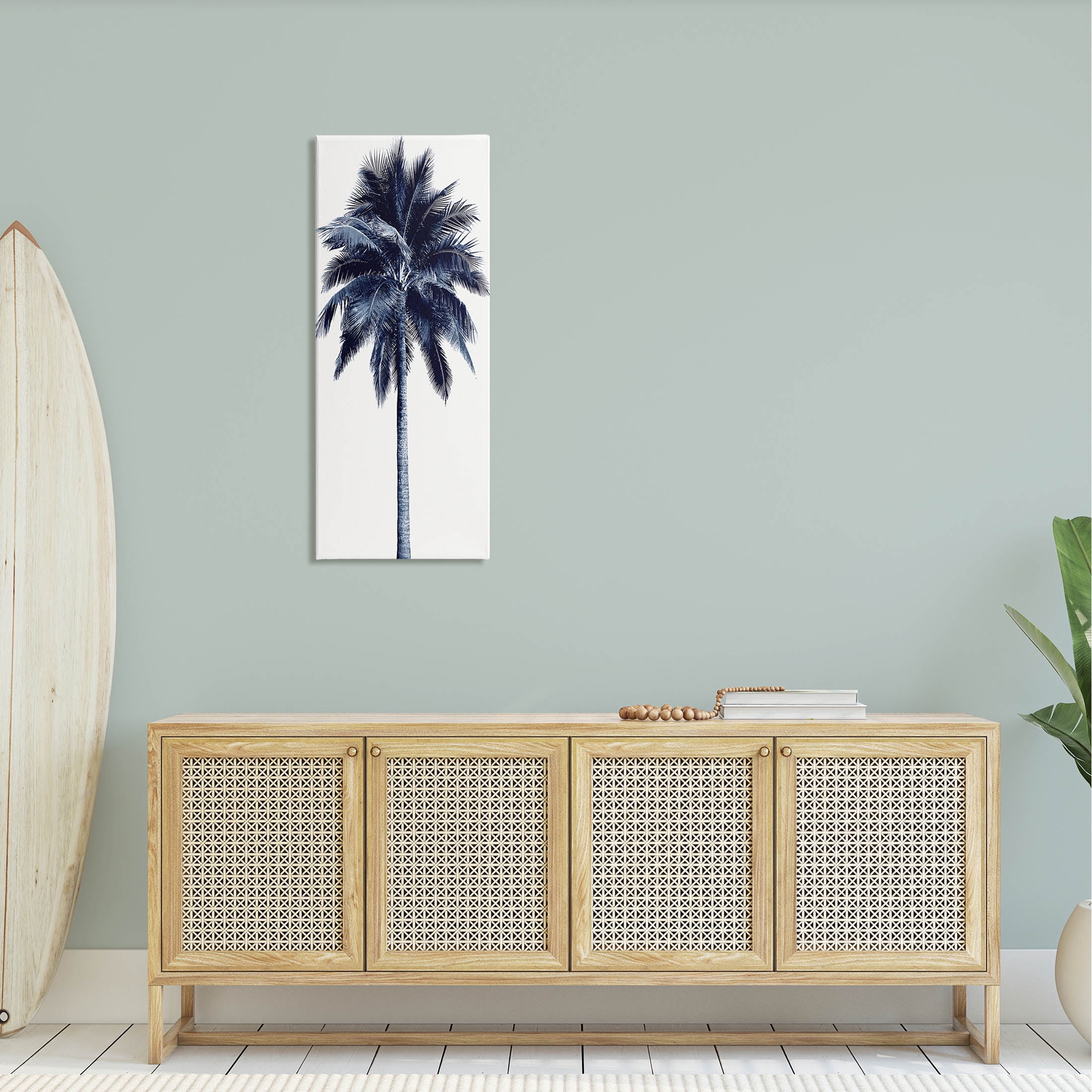 Modern Palm Tree Looming Botanical & Floral Graphic Art Gallery Wrapped Canvas Print Wall Art