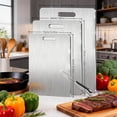 thumbnail image 6 of 3-Piece Stainless Steel Cutting Board Set, Rust-Resistant Kitchen Prep Boards with Handles for Meat, Vegetables and Fruits, Easy to Clean and Stackable for Storage, 6 of 8