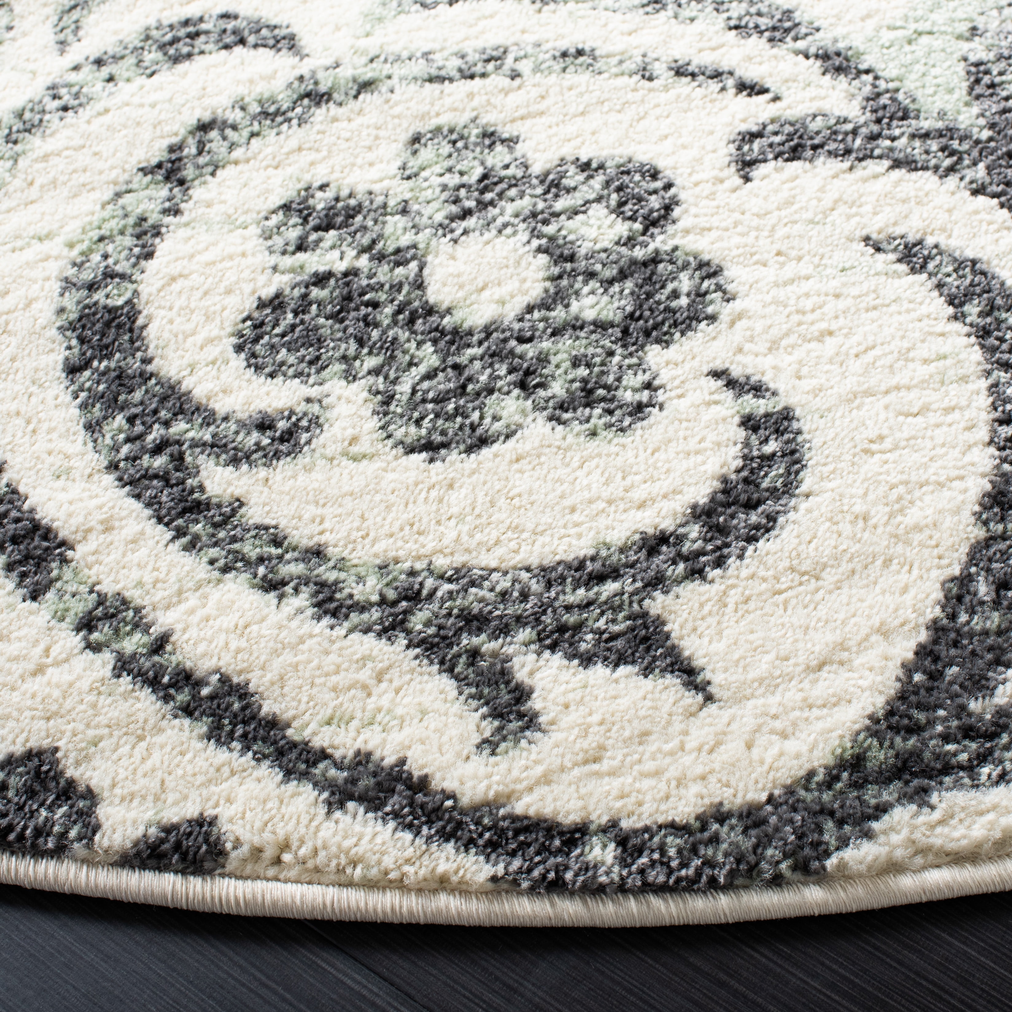 SAFAVIEH Adirondack Hortense Floral Area Rug, Ivory/Green, 8' x 8' Round