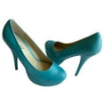 thumbnail image 3 of Bonnibel Monique-1N Women's Round Toe Platform 5-Inch Holiday Party Dress Pumps TURQUOISE PU 7, 3 of 6