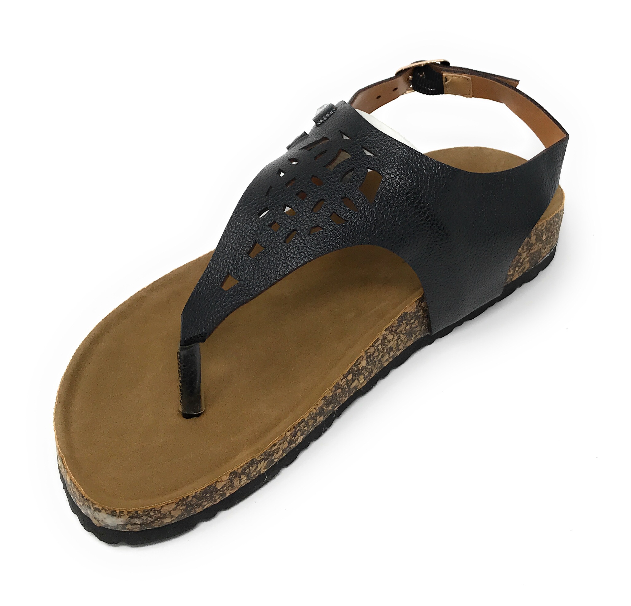 Victoria K Women's Laser Cut Out Cork Sandals