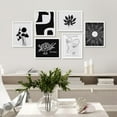 thumbnail image 4 of PixonSign Framed Canvas Print Wall Art Set - Black & White Picasso Flower & Humanities Patten - Set of 6 Abstract Geometric Minimalism Poster Cultural Art Wall Décor - 8"x10"x6 White, 4 of 5