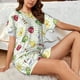 thumbnail image 4 of Fotbe Insects Conjunto de Pijama Estampado para Mujer, 2 Piezas, Ropa de Dormir con Camiseta de Manga Corta y Shorts Suaves-Small, 4 of 6