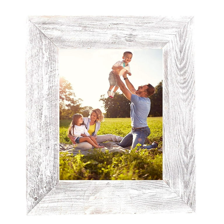 BarnwoodUSA Rustic Reclaimed Wood Picture Frame, White