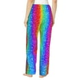 thumbnail image 3 of Rainbow Glitter Women'S Pajama Pants Drawstring Pj Bottoms Pants With Pockets Large, 3 of 6