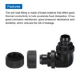 thumbnail image 4 of Soft Tube Compression Fittings 9.5 x 12.7mm 90 Degree Hose Rotary Elbow Black PC Water Cooling System, 4 of 4