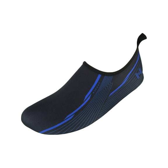 Nufoot Futsole Sport Women's Soft-Sided Shoes for Indoors/Outdoors, Foldable & Flexible Footwear for Sport, Exercise, Yoga or Travel, Dance Shoes, Black/Neon Blue, Large