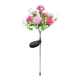thumbnail image 1 of Wosthever Luces de flores con energía solar de acero inoxidable Luces decorativas para césped al aire libre Patio Jardín al aire libre Iluminación y accesorios Rosa rojo, 1 of 6