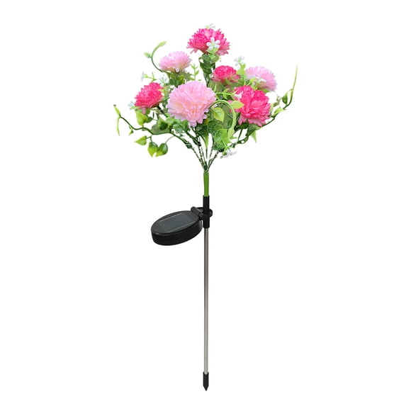 Injueey Luces de flores alimentadas por energía Solar de acero inoxidable, luces decorativas para césped al aire libre, luz Solar para Iluminación y accesorios Rosa rojo