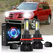 4-Sides 9007 LED Headlight High Low Beam Bulbs 6000K White 2x for Mitsubishi Outlander 2003 2004