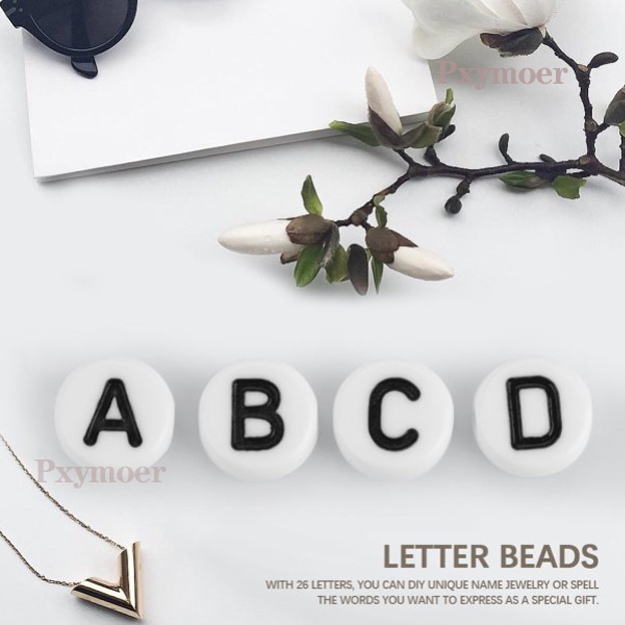 Alphabet Leopard Letters w/ Crown - Polymer Clay Bead / Ch…