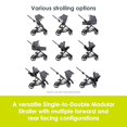 thumbnail image 3 of Baby Trend Morph Cochecito modular individual a doble, Dash Grey, 3 of 5