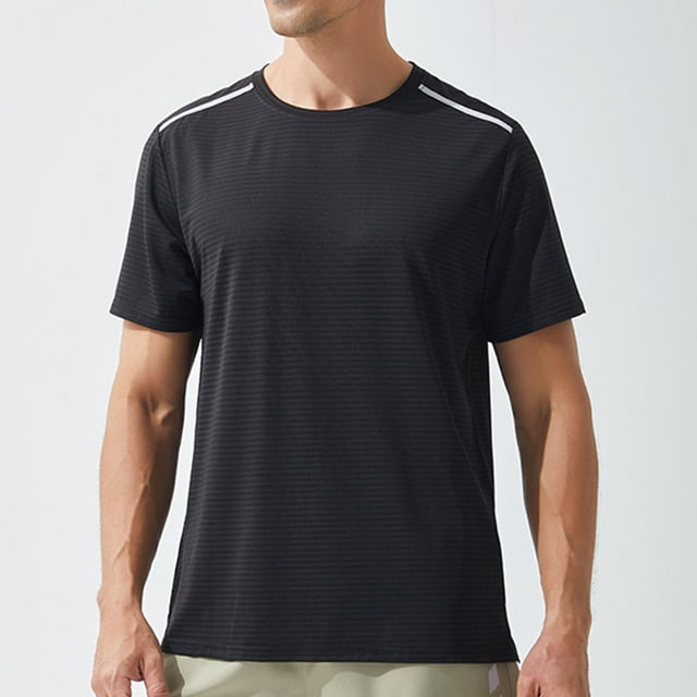 Blusas y camisas de manga corta y cuello redondo para hombre, camisetas holgadas para correr, ropa informal, transpirables y absorbentes del sudor.