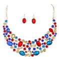 thumbnail image 1 of Fiudx Ofertas Flash Del Día Conjunto De Joyas De Diamantes Chapado En oro Para Mujer, Conjunto De Pendientes Y Collar De Fiesta, 1 of 6
