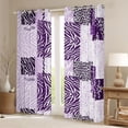 thumbnail image 3 of Feelyou Leopard Zebra Print Black Out Curtains for Adult, Dreamy Purple Curtains Pack of 2 (42x63 Each), Modern Abstract Stripes Bedroom Curtains, Black Out Curtains Decor, 3 of 7