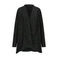 thumbnail image 4 of FRSASU Sequin Cardigans for Women Sparkly Long Sleeve Party Loose Fit Open Front Coat Fashion Solid Color Glitter Jacket Black, 4 of 6