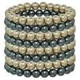 thumbnail image 5 of J&H Designs 807-BR-Ivory Ivory and Black Glass Pearl Stretch Bracelet Set, 5 of 5