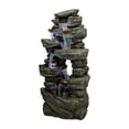 thumbnail image 6 of 7-Tiers Rocks Outdoor Garden Water Fountain- 60" High Large Cascading Waterfall Floor Standing Water Features with LED Lights for Garden and Patio Decor, 6 of 13