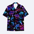 thumbnail image 4 of Wxolcjlv Neon Mushroom Allover Print Button Down Shirt for Men Turn Down Collar Short Sleeve Psychedelic Beach Blouse, 4 of 4