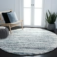 thumbnail image 3 of SAFAVIEH Fontana Danny Abstract Shag Area Rug, Ivory/Teal, 6'7" x 6'7" Round, 3 of 8