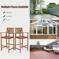 thumbnail image 5 of Costway Set of 2 Bar Stools 29inch Acacia Wood Pub Chairs Outdoor w/ Armrests, 5 of 11