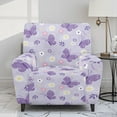 thumbnail image 2 of Xixirimido Purple Butterfly Daisy Pattern Recliner Chair Covers 4-Pieces Stretch Lazy Boy Recliner Covers with Pocket Reclining Slipcovers Soft Sofa Slipcover Furniture Protector for Pets Kids, 2 of 8