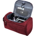 thumbnail image 2 of Vercord Mens Toiletry Bag Wash Travel Small Shaving Dop Kit Shower Bathroom Ditty Hygiene Bag Frosted Burgundy, 2 of 6