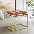 thumbnail image 2 of Posh Living Markus Modern Tufted Velvet Ottoman in Blush Pink/Gold, 2 of 8