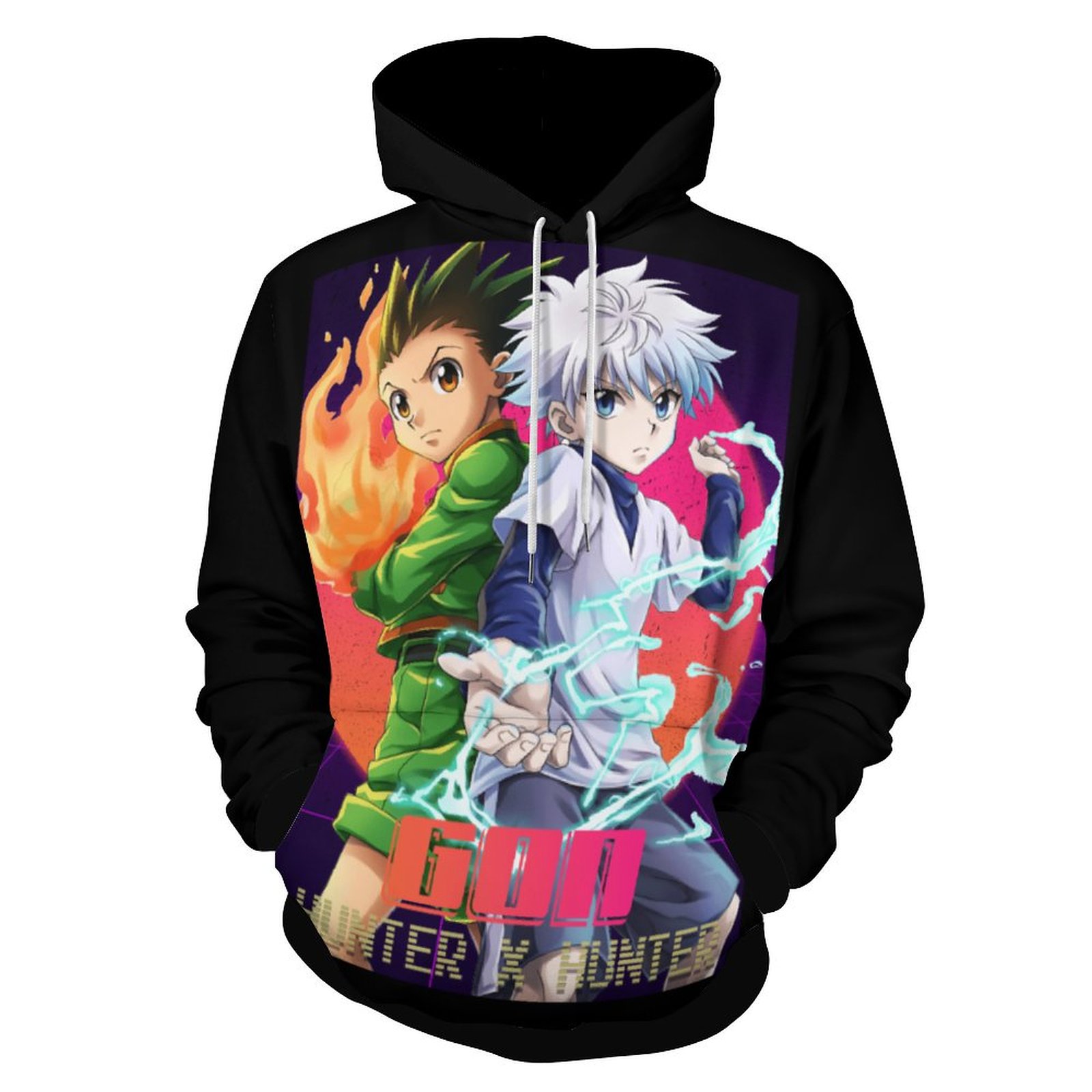 Sweat à Capuche Killua Hunter X Hunter - 3D, 100% Polyester - Pull Manga Imprimé Pour Fans Anime