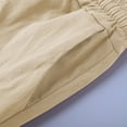 thumbnail image 7 of CQONEPT Women's Short Pants Elastic Waist Casual Loose Fit Half Shorts Pant Straight Leg Summer Pants with Pockets Beige 2XL, 7 of 7