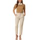thumbnail image 2 of INSPIRAR CHIC Blusa de Mujer Vintage con Cuello Peter Pan, Manga Corta con Contraste, Talla XS, Color Marrón, 2 of 7
