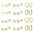 thumbnail image 1 of Juego de Aretes Jstyle en Acero Quirúrgico Hipoalergénico con Baño de Oro 14K, 1 of 6