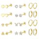 thumbnail image 1 of Juego de Aretes Jstyle en Acero Quirúrgico Hipoalergénico con Baño de Oro 14K, 1 of 6