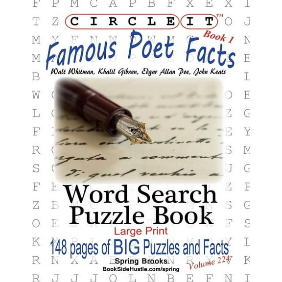 Circle It, Famous Poet Facts, Book 1, Word Search, Puzzle Book, (Paperback)