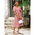 thumbnail image 2 of Vestido BerryGo Summer 2025, casual, midi fruncido, rosa para mujer, 2 of 7