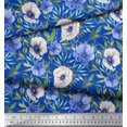 thumbnail image 2 of Soimoi Rayon Fabric Leaves & Anemone Floral Fabric Prints By Yard 42 Inch Wide, 2 of 5