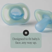 Tommee Tippee Ultra-light Day and Night Pacifiers, 0-6m, 4 Count, One-Piece Silicone Design