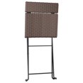 thumbnail image 3 of vidaXL Folding Bistro Chairs 4 pcs Brown Poly Rattan and Steel, 3 of 5